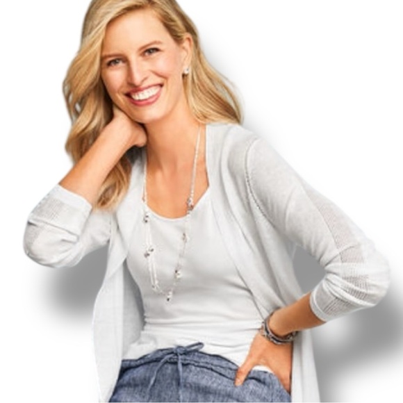 TALBOTS Pima Cotton-Blend Tank - Solid White 1X - Picture 1 of 14